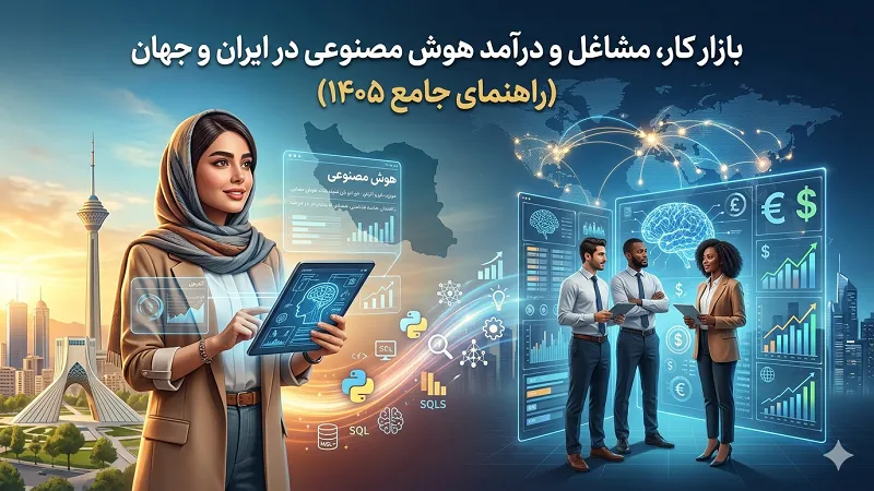 بازار کار،مشاغل و درآمد هوش مصنوعی در ایران و جهان (راهنمای جامع 1405)